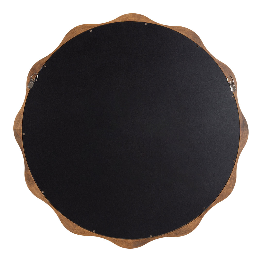 Canonbury Round Scalloped Wooden Wall Mirror